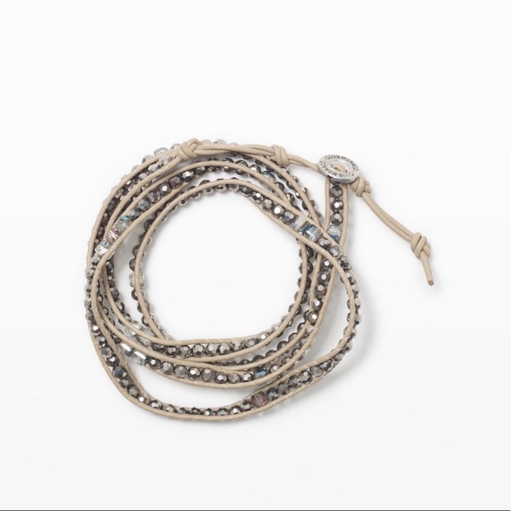 Club Monaco leather beaded wrap bracelet
